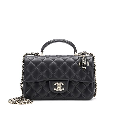 chanel lambskin quilted mini top handle rectangular flap beige|chanel mini flap bag.